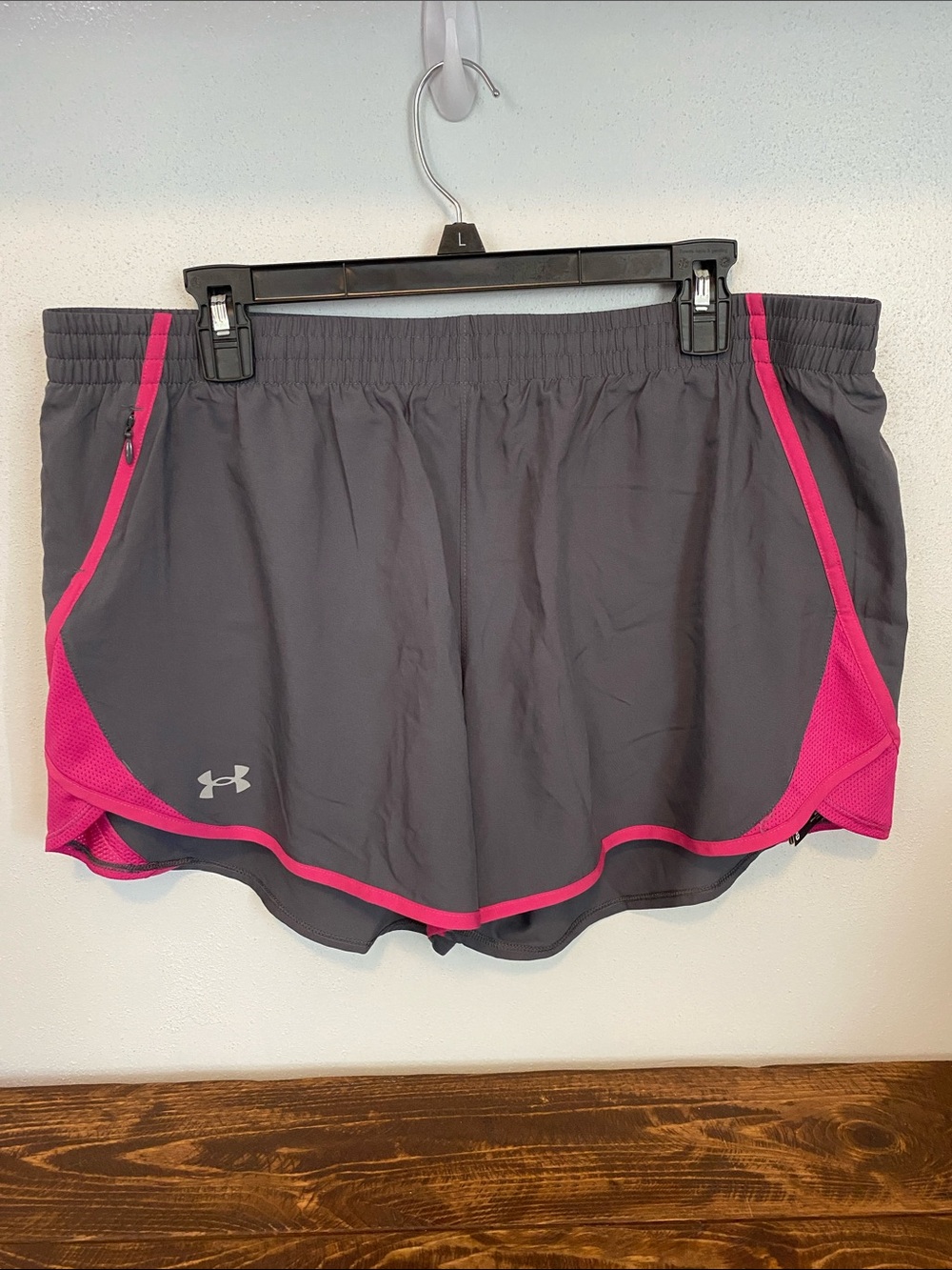 Under Armour Gray and Pink Athletic Running Shorts